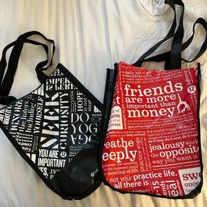 Two reusable Lululemon tote bags